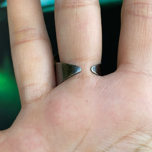 Natural phantom smokey crystal quartz gemstone adjustable ring boho goth - Picture 10 of 15